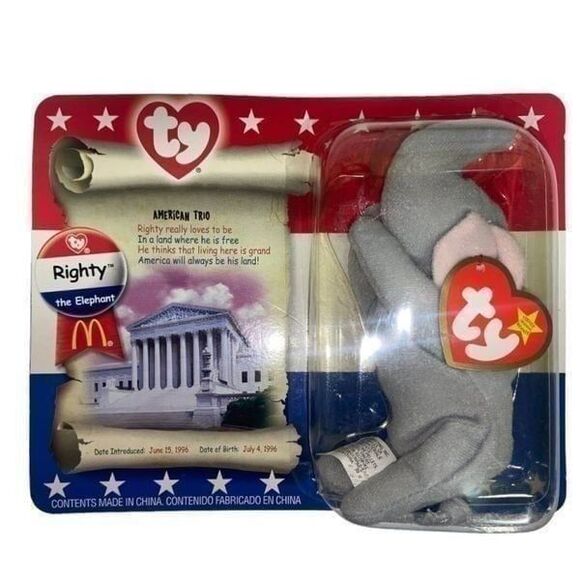 2000 Ty Teenie Beanie Babies X McDonald’s - American Trio - Picture 3 of 5